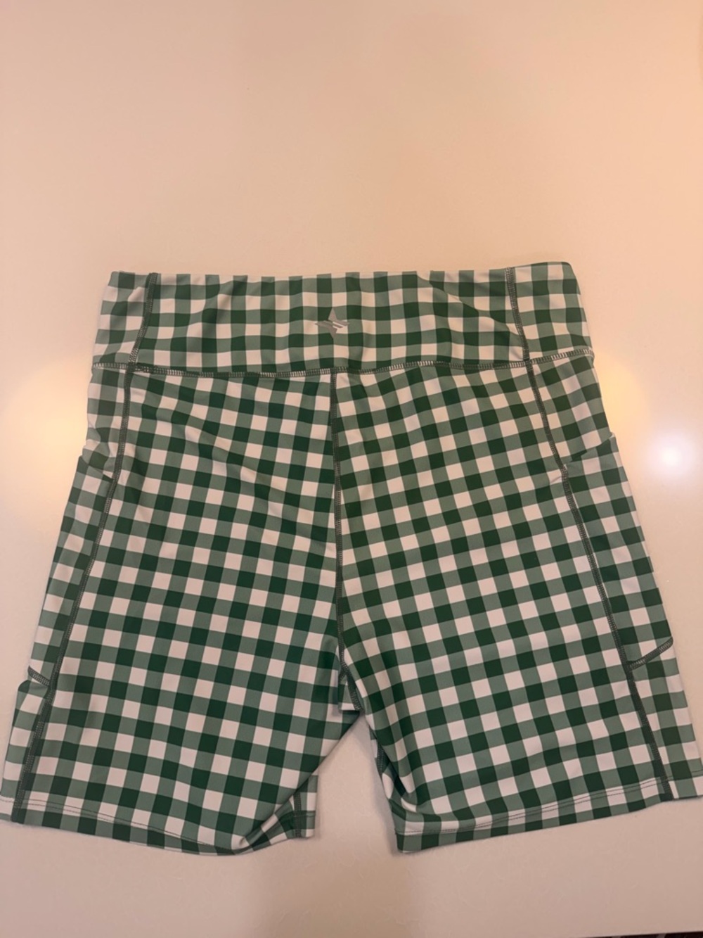 Tuckernuck Green and White Gingham Bike Shorts! Excellent condition! XL! - Picture 4 of 5